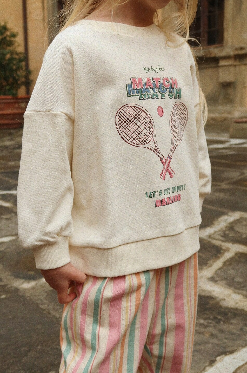 KONGES SLØJD Sweat-shirt fille en coton bio brodé Loupy Lou Fille BLANC CASSE 3