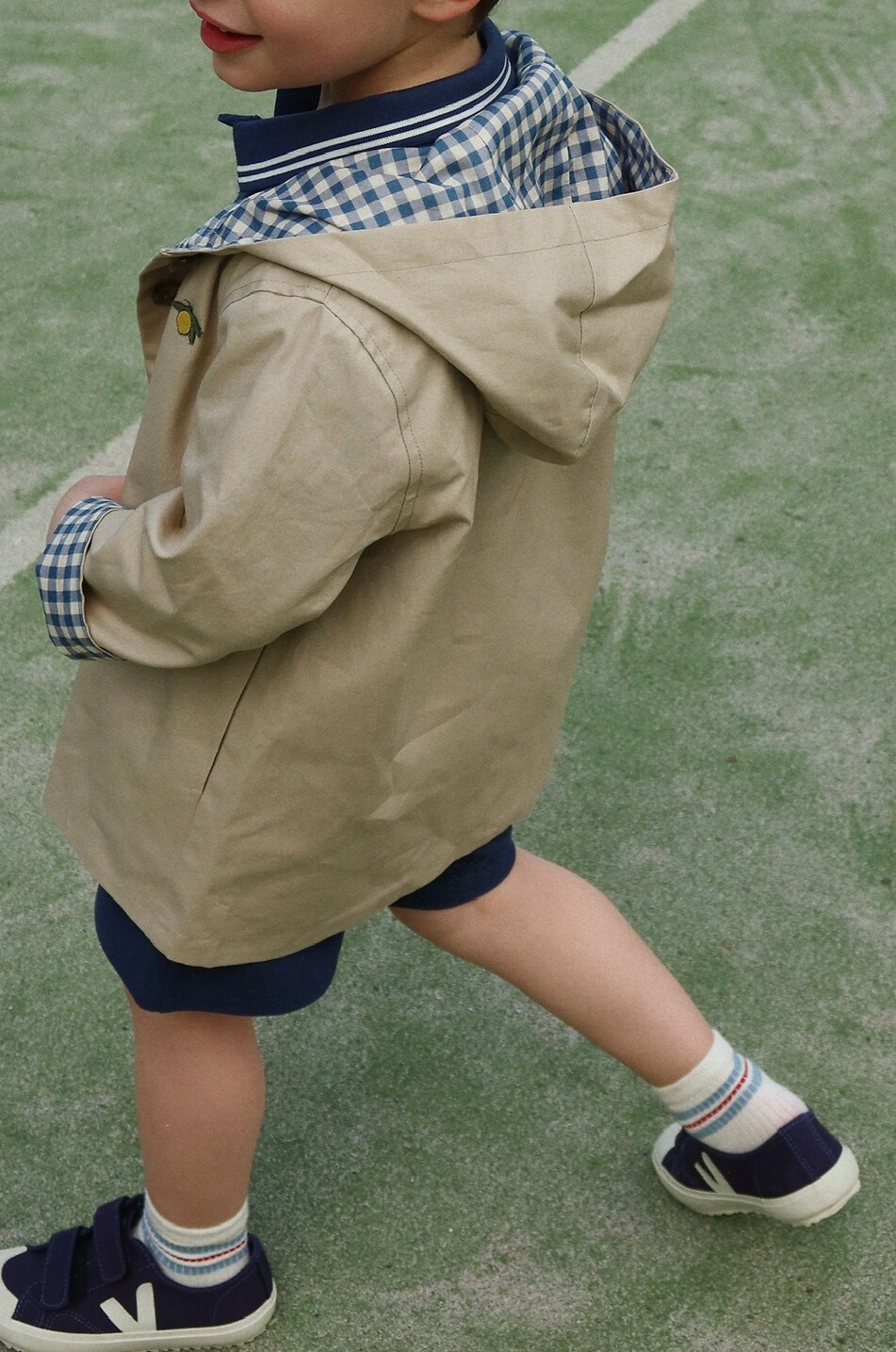 KONGES SLØJD Trench embroidered hooded boys' trench coat Boy BEIGE 3