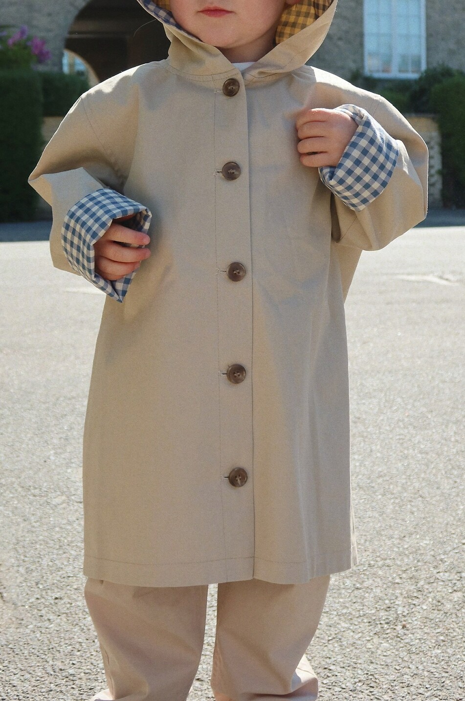 KONGES SLØJD Trench embroidered hooded boys' trench coat Boy BEIGE 4