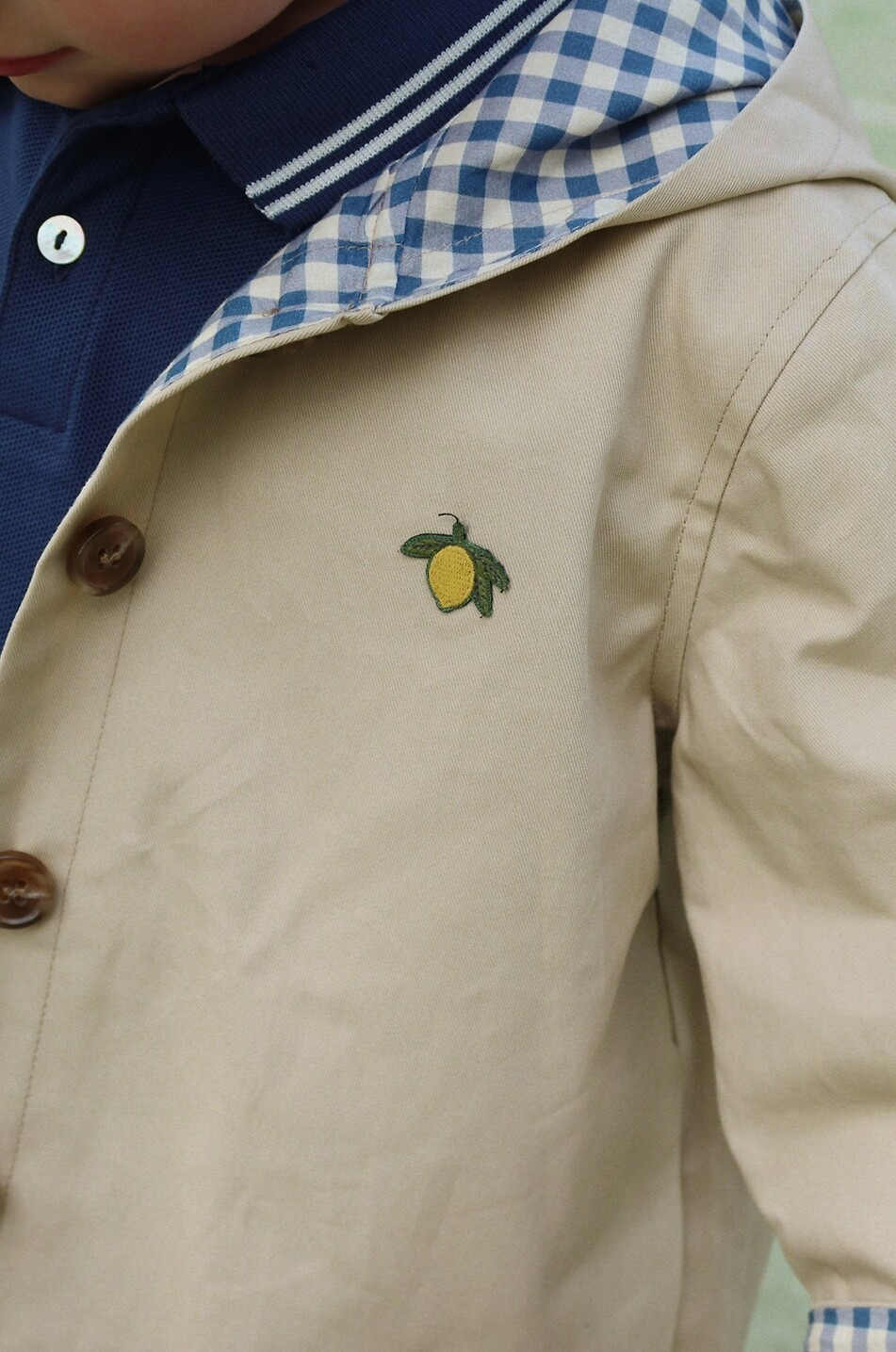 KONGES SLØJD Trench embroidered hooded boys' trench coat Boy BEIGE 6