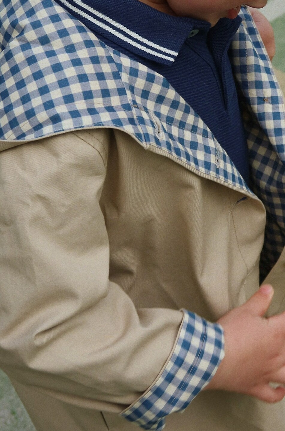 KONGES SLØJD Trench embroidered hooded boys' trench coat Boy BEIGE 7