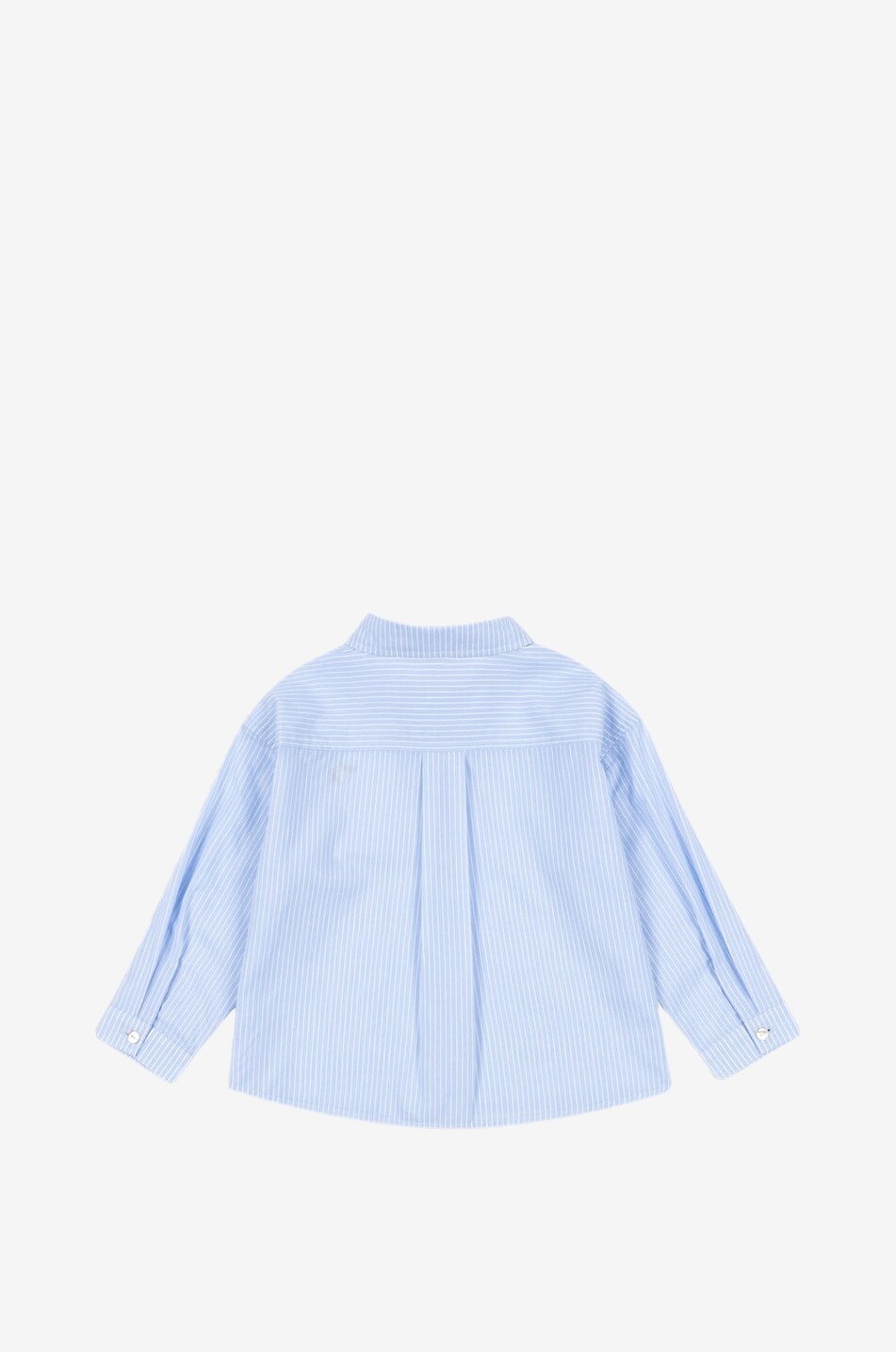 KONGES SLØJD Gestreiftes Jungen-Hemd mit Stickerei aus Bio-Baumwolle Wes Junge HELLBLAU 2