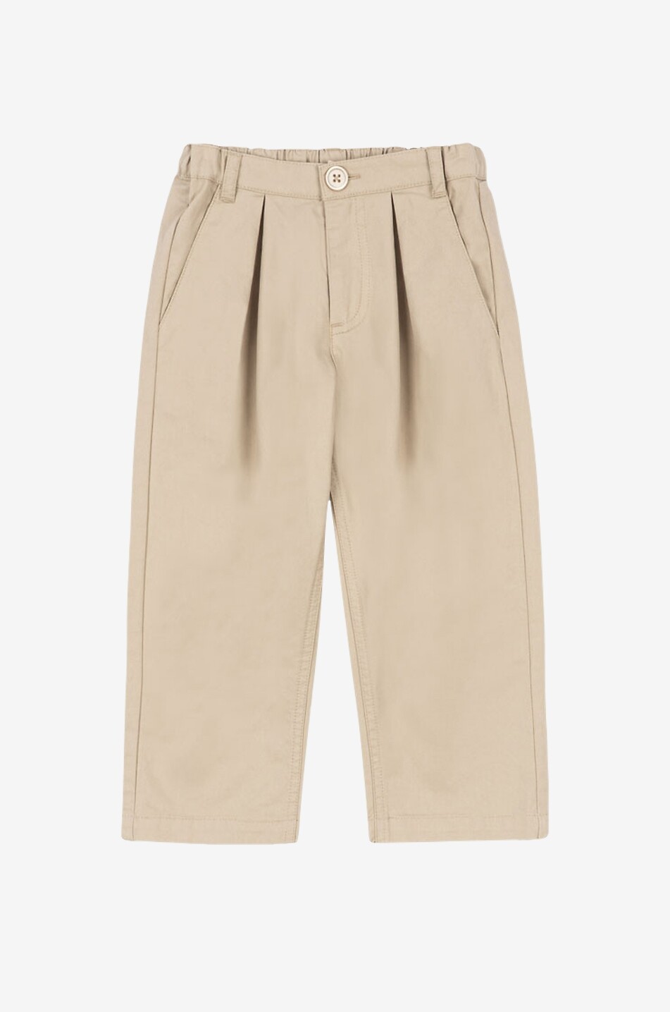 KONGES SLØJD Pantalon chino droit à pinces garçon en coton biologique Willo Garçon BEIGE 1