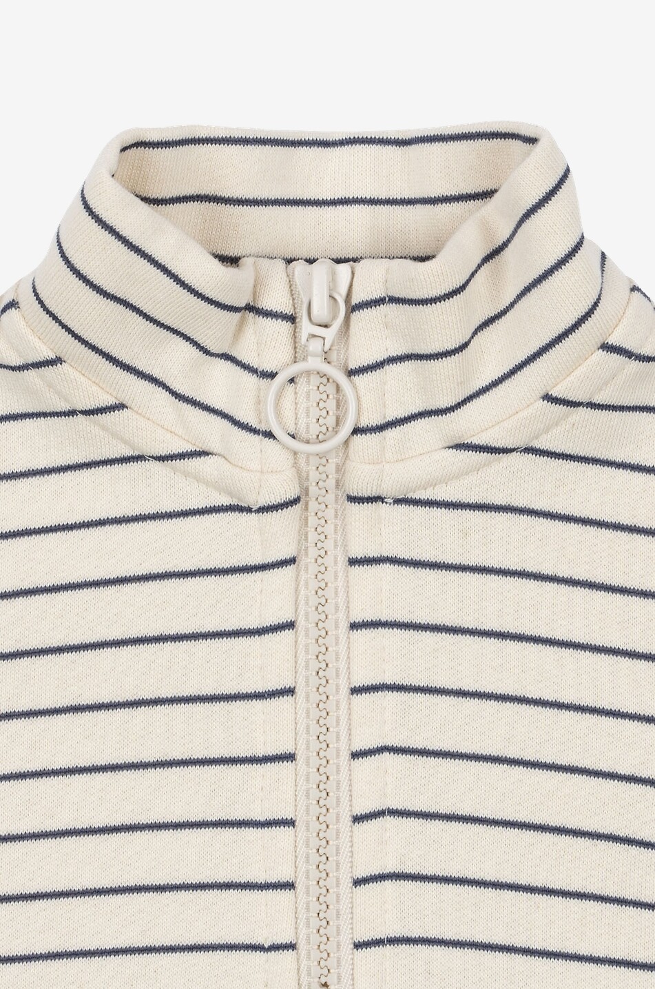 KONGES SLØJD Sweat-shirt rayé à col montant zippé garçon Lou Flintstone Stripe Garçon BLANC CASSE 6