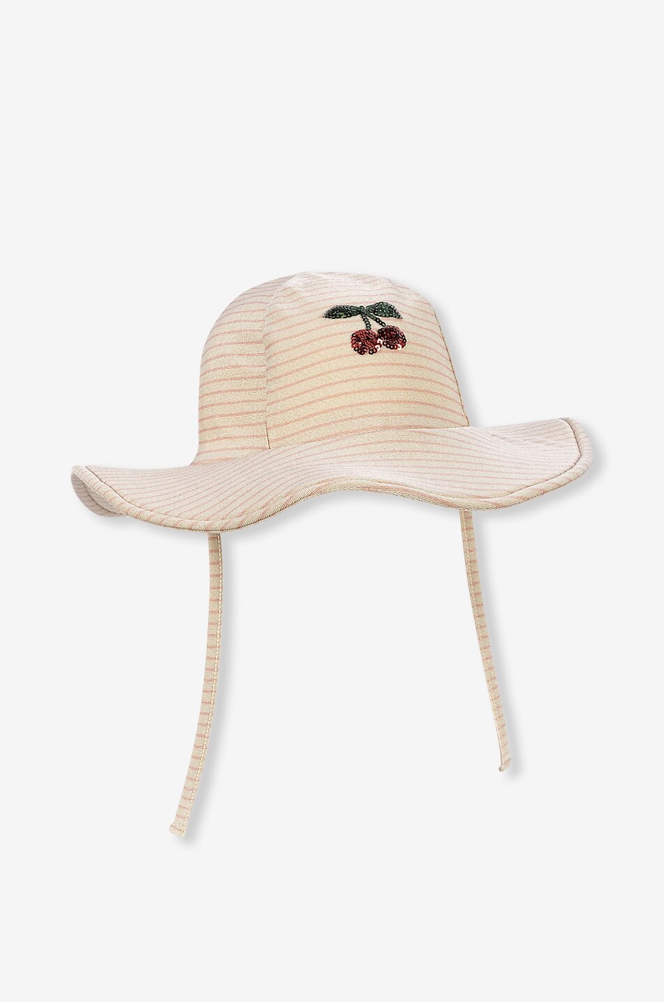 KONGES SLØJD Chapeau de plage brodé cerises fille Jade Rose Stripe Fille ROSE CLAIR 2