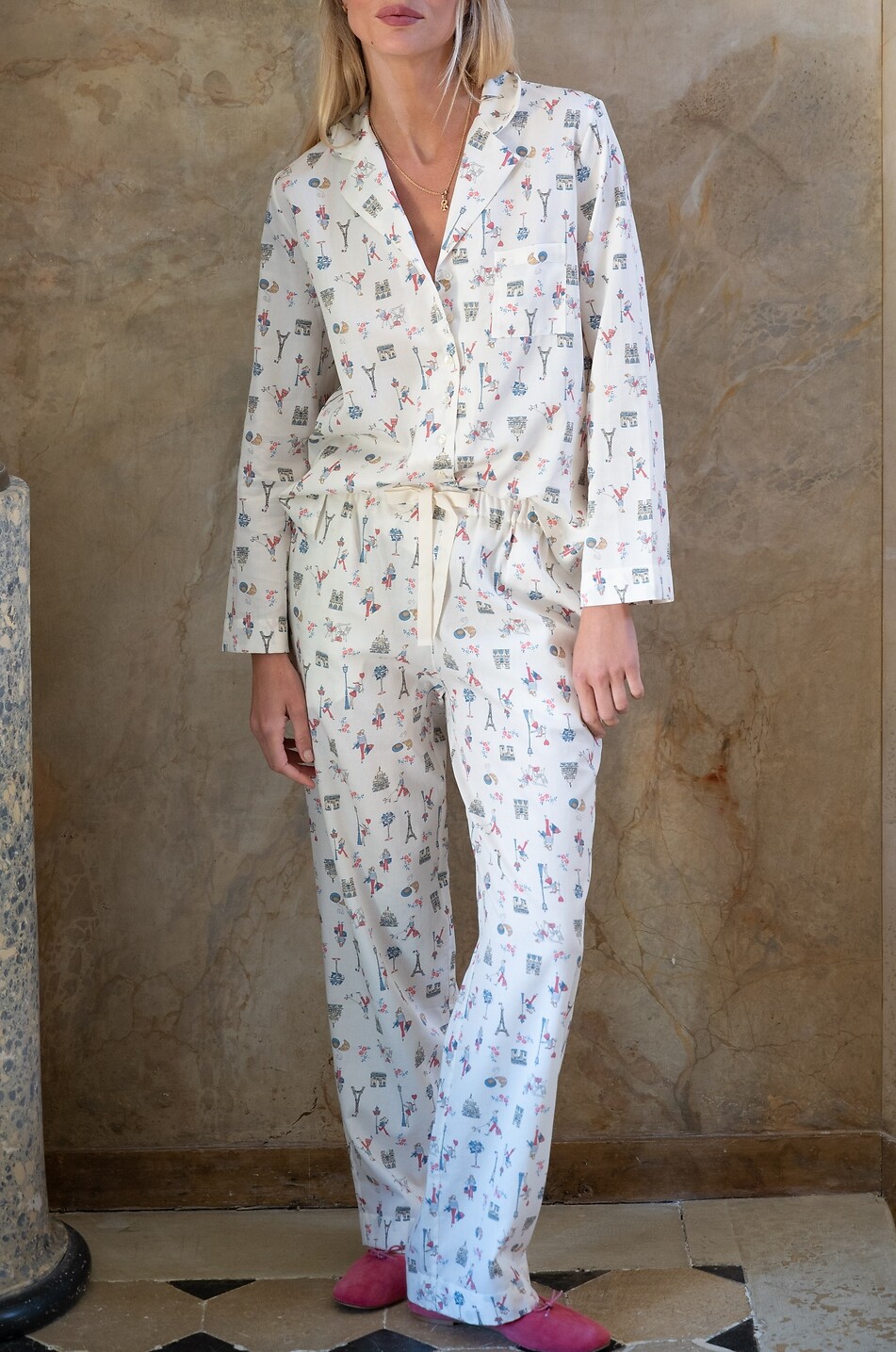 LALIDE A PARIS Nolven printed cotton satin pyjamas Women MULTI COLOURED 3