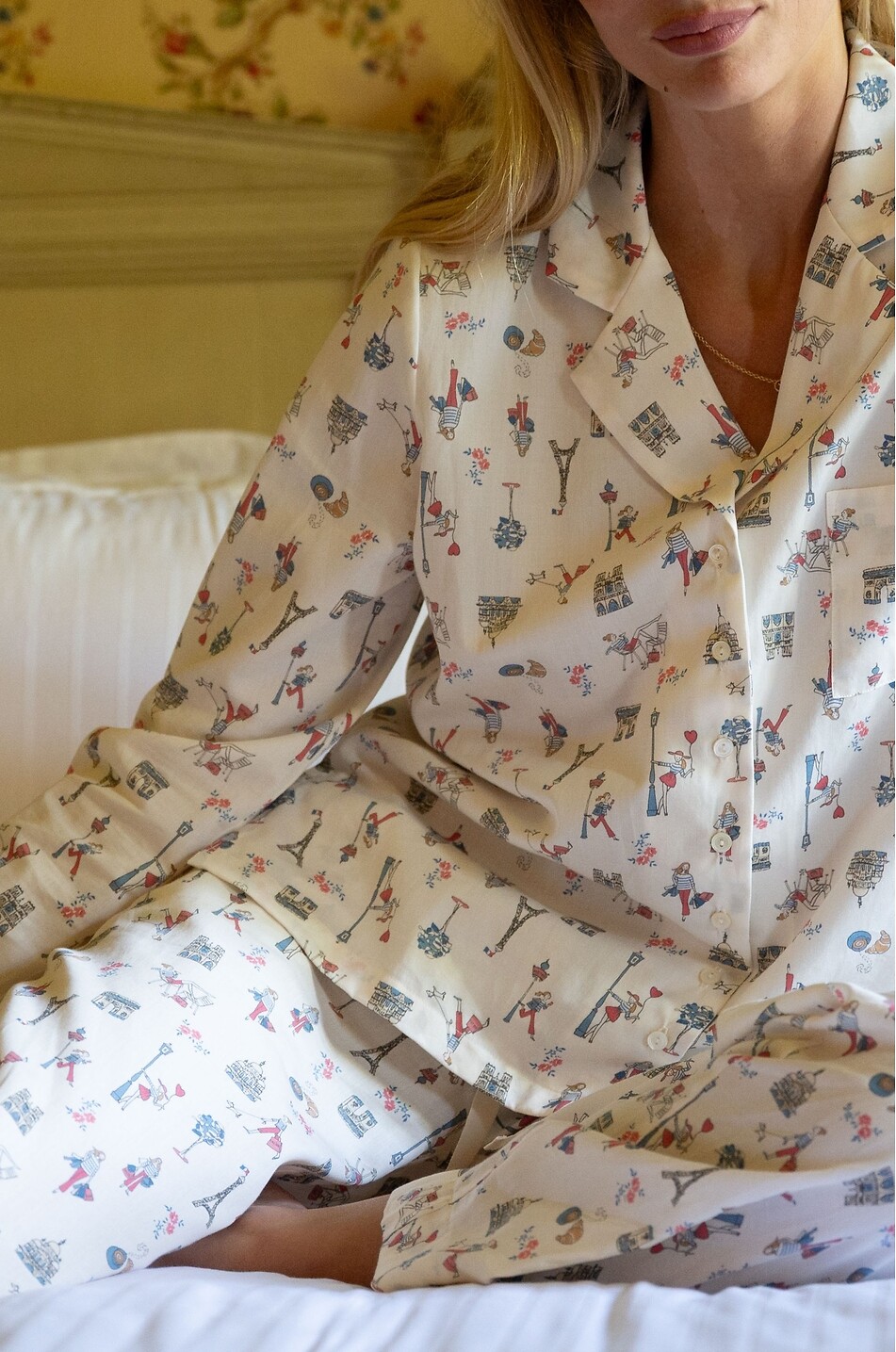 LALIDE A PARIS Nolven printed cotton satin pyjamas Women MULTI COLOURED 7