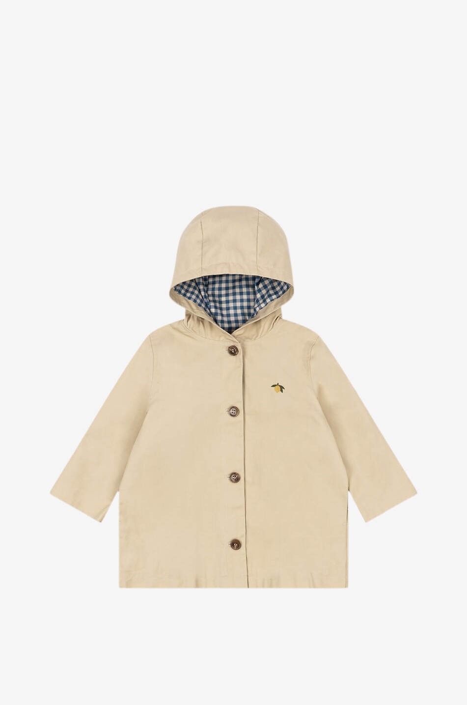 KONGES SLØJD Trench embroidered hooded boys' trench coat Boy BEIGE 1