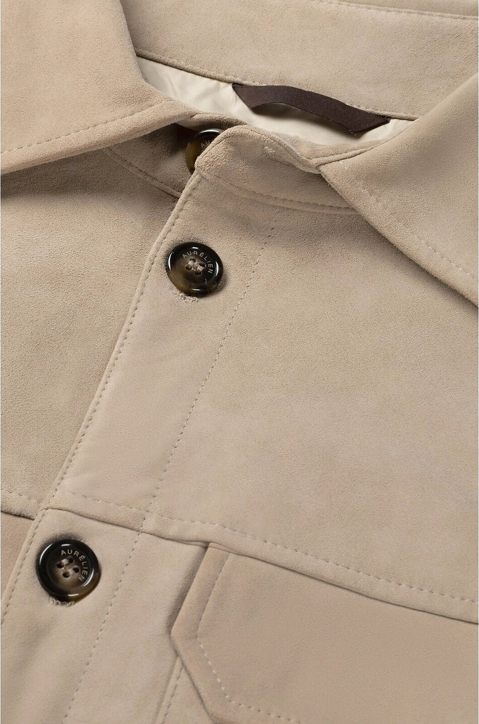 AURELIEN Suede overshirt Men BEIGE 3