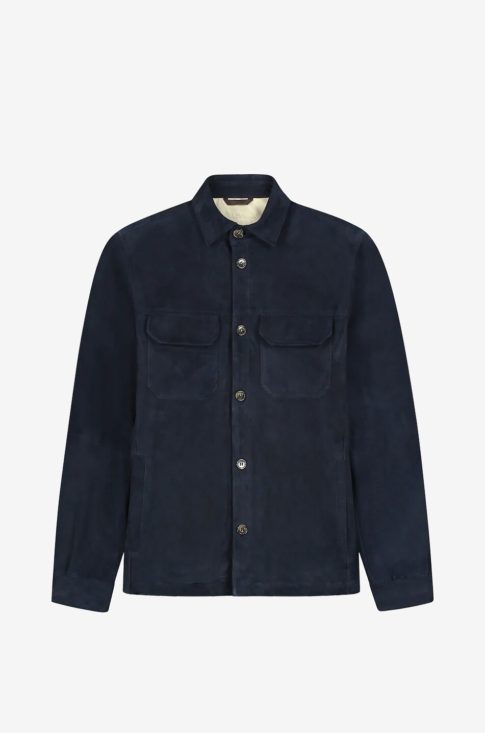 AURELIEN Suede overshirt Men DARK BLUE 1