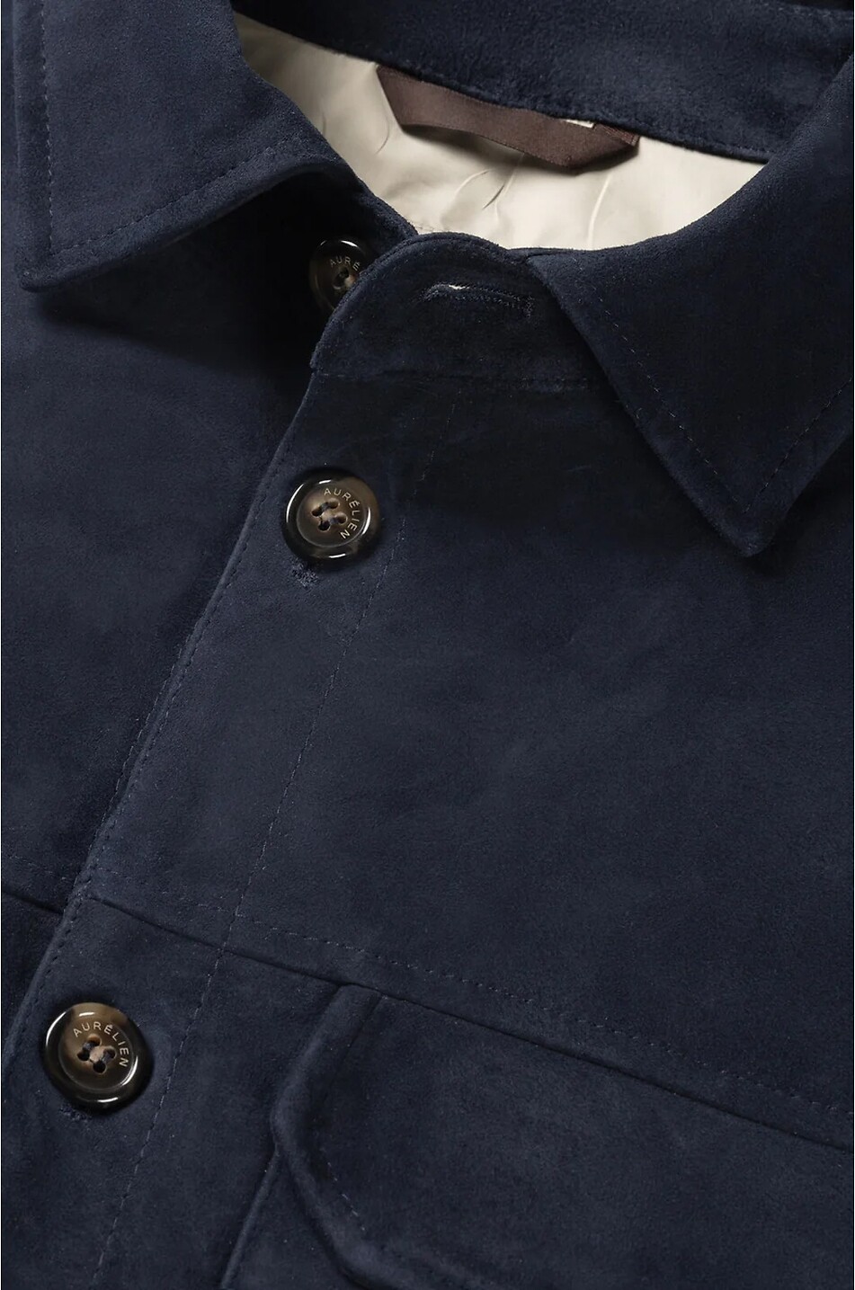 AURELIEN Suede overshirt Men DARK BLUE 3