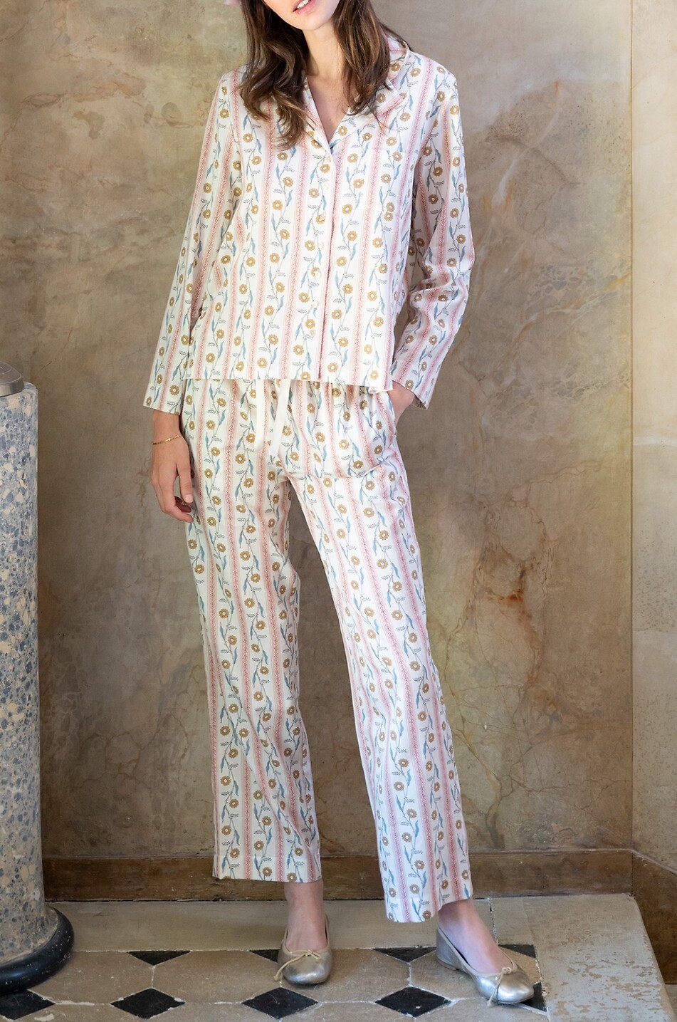 LALIDE A PARIS Pyjama imprimé en coton satiné Nanette Femme MULTICOLORE 3