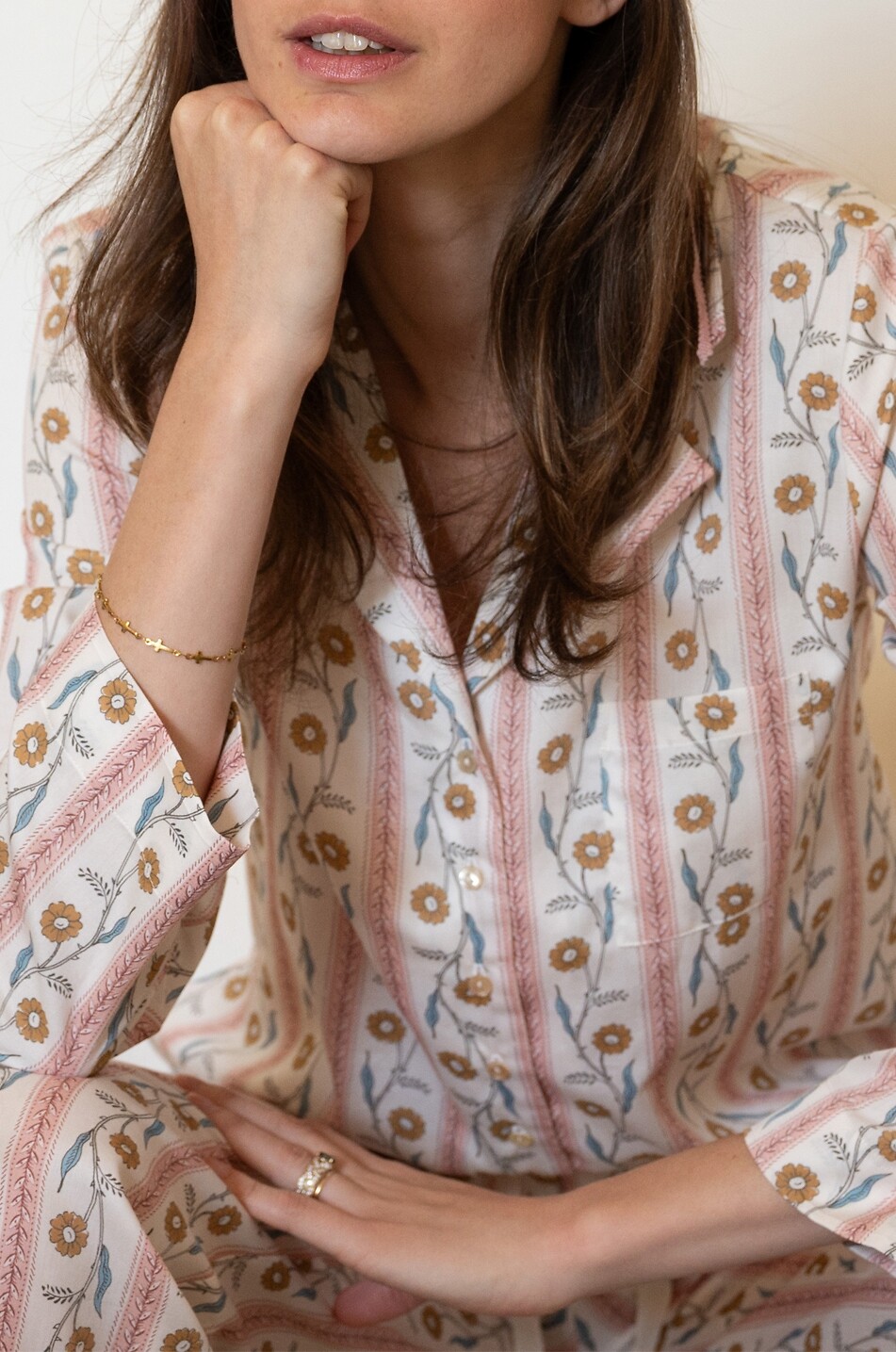 LALIDE A PARIS Pyjama imprimé en coton satiné Nanette Femme MULTICOLORE 6