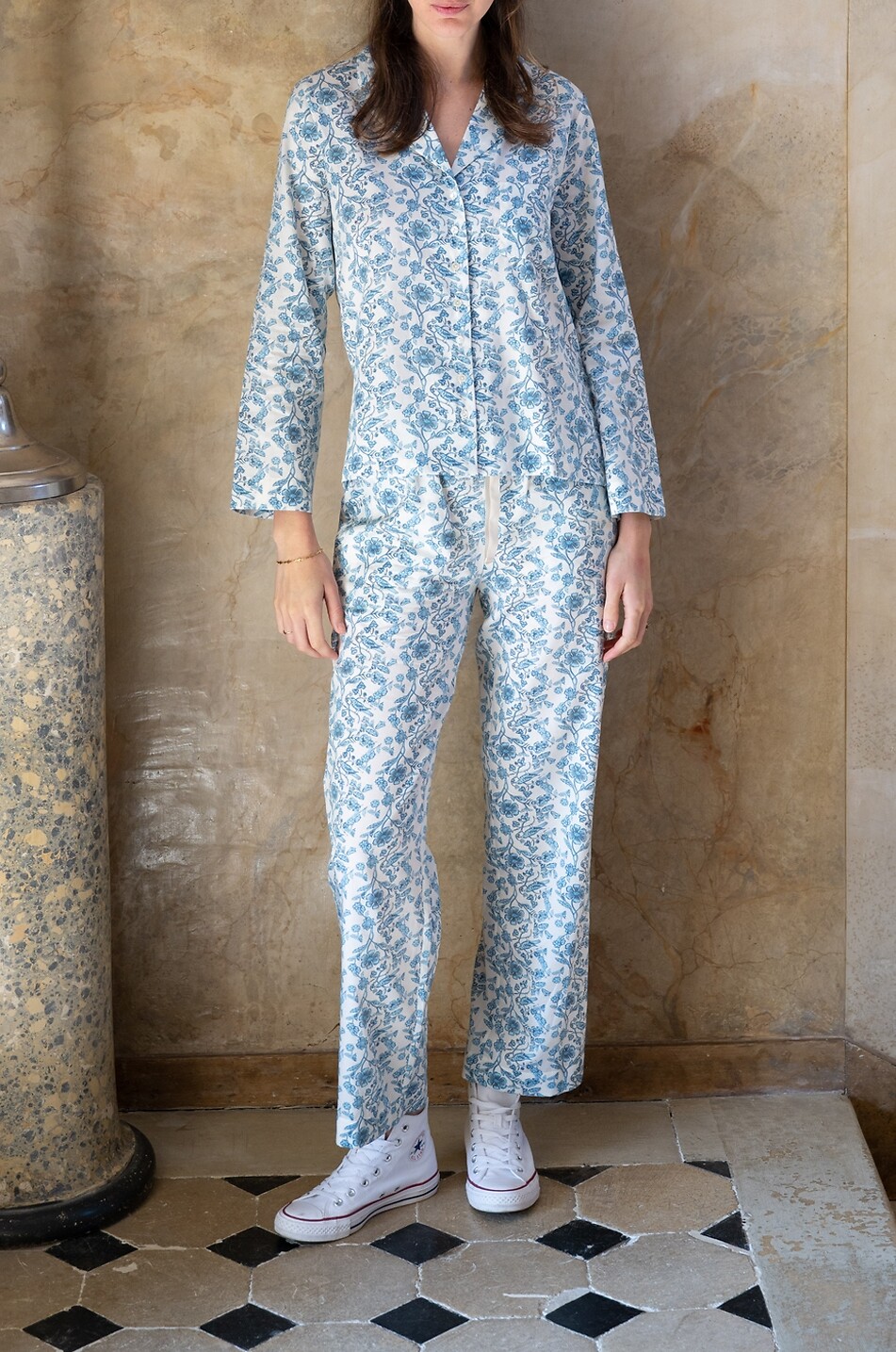 LALIDE A PARIS Noura floral print cotton satin pyjamas Women MULTI COLOURED 3