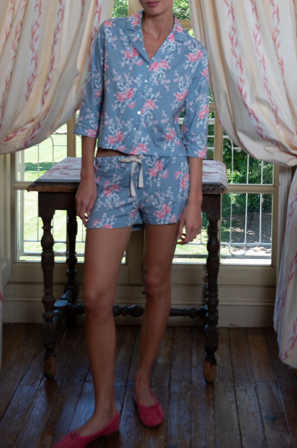 LALIDE A PARIS Pyjama chemise et short floral en coton Blandine Femme MULTICOLORE 5