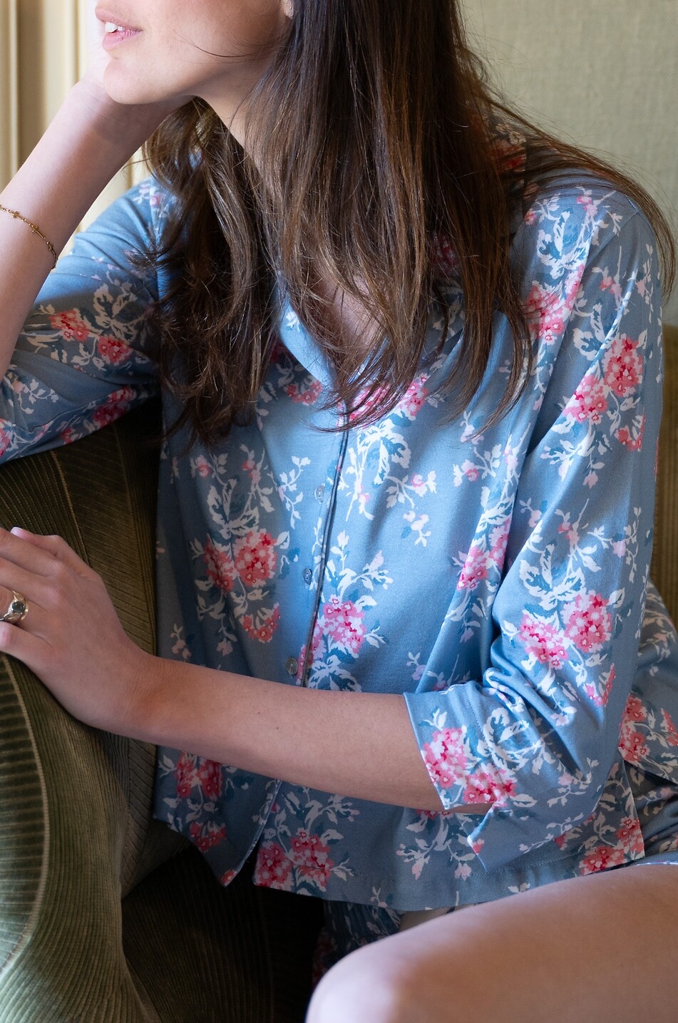 LALIDE A PARIS Pyjama chemise et short floral en coton Blandine Femme MULTICOLORE 6
