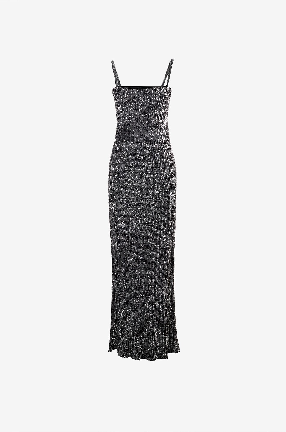 ALAÏA Sequin-embellished bodice 3D-knit dress Women BLACK 1
