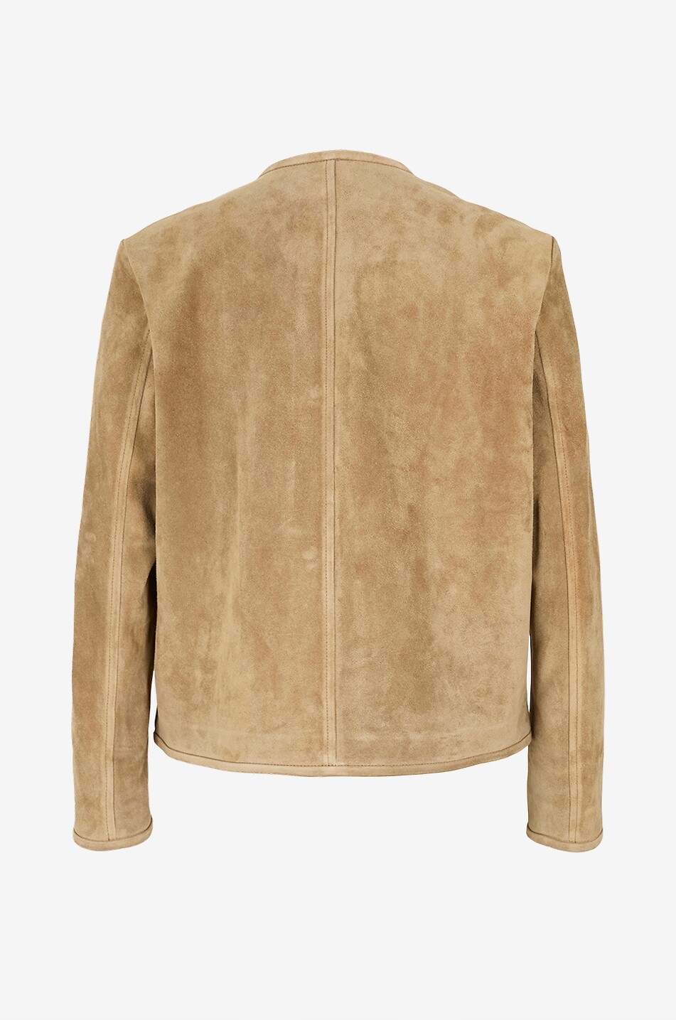 ARMA Sogno suede round-neck short jacket Women LIGHT KHAKI 2