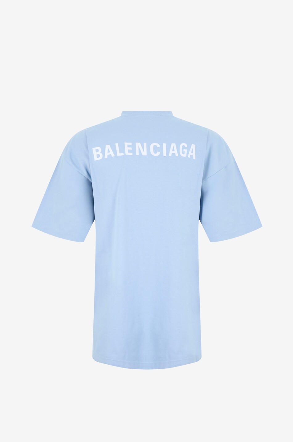 BALENCIAGA T-shirt à manches courtes en coton brodé logo Medium Fit New Balenciaga Homme BLEU CLAIR 2