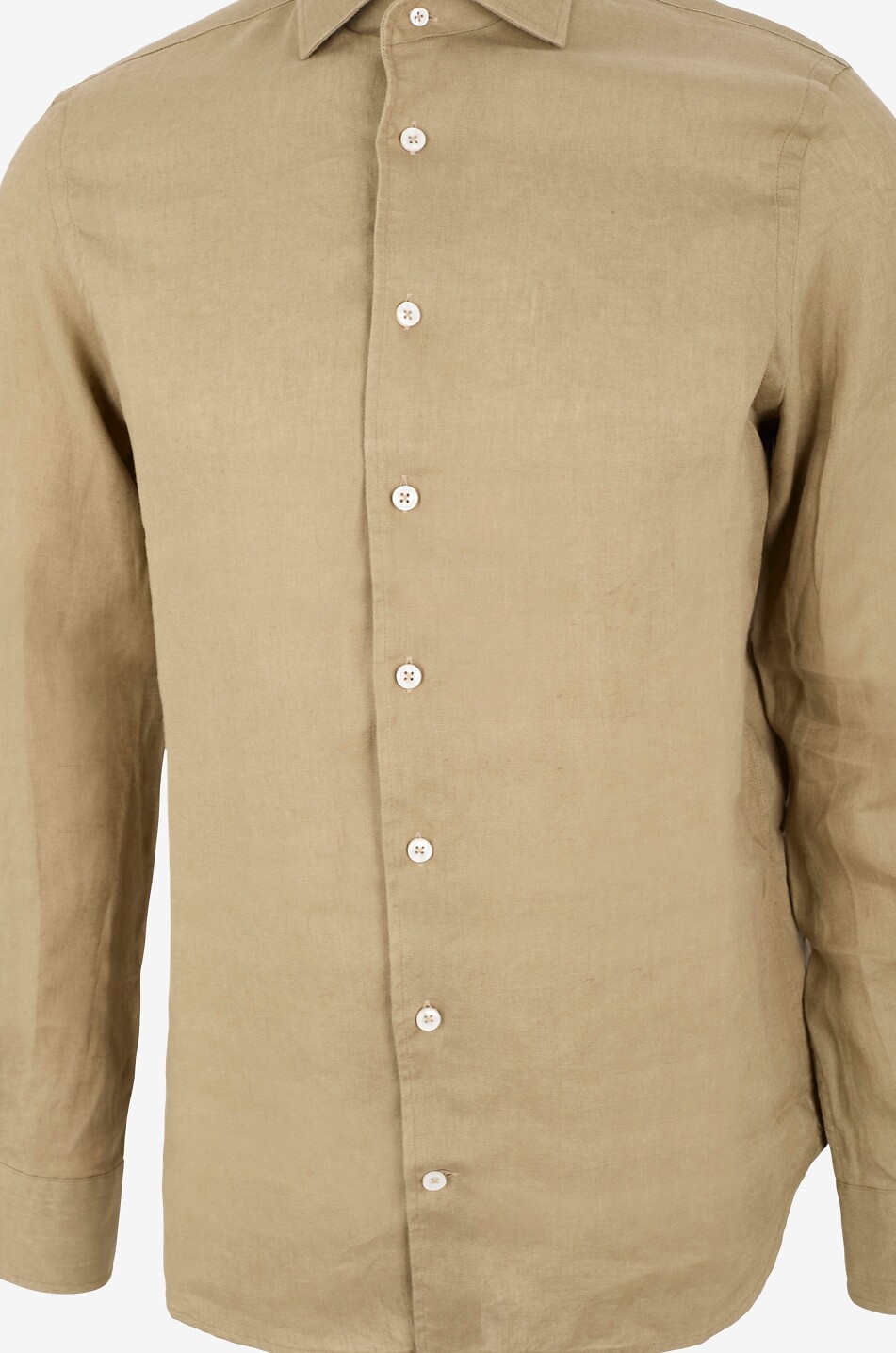 AURELIEN Seaside linen long-sleeved shirt Men LIGHT GREEN 3