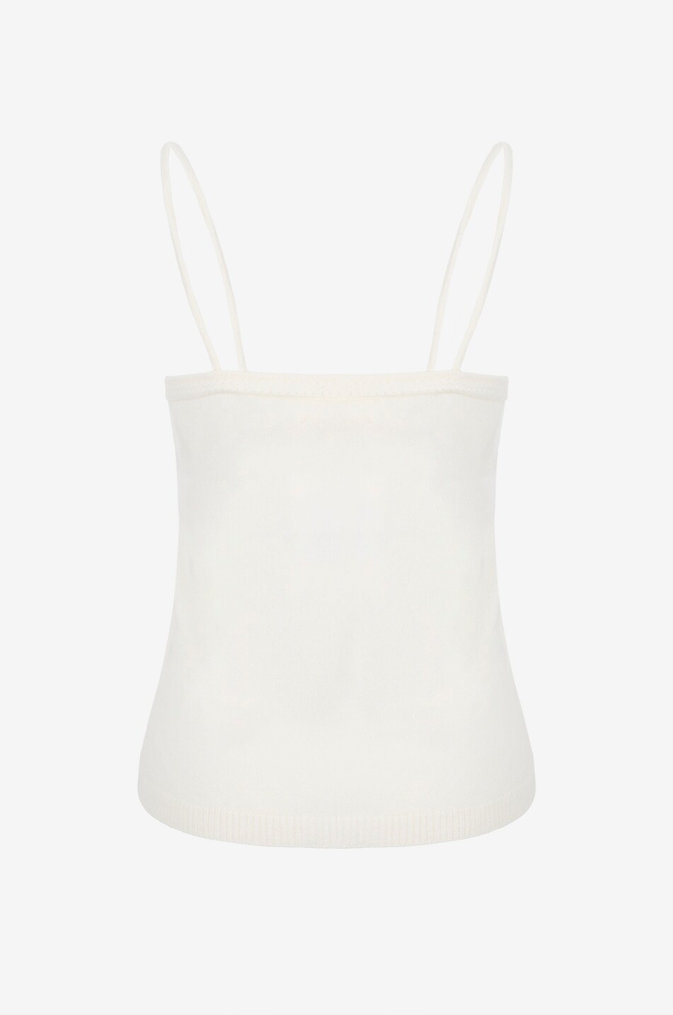 LISA YANG Top à col V sans manches en cachemire Femme BLANC CASSE 2