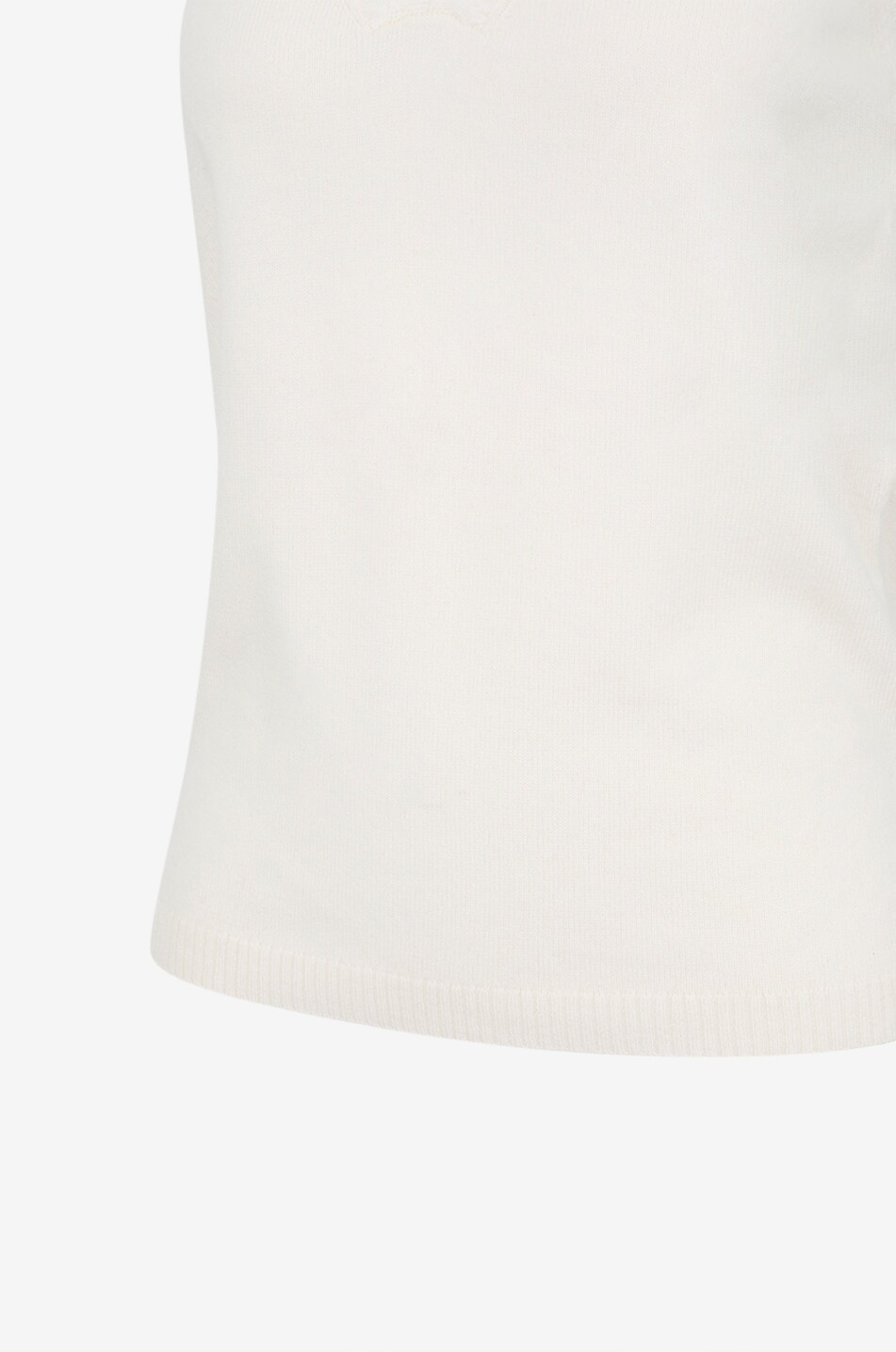 LISA YANG Top à col V sans manches en cachemire Femme BLANC CASSE 3