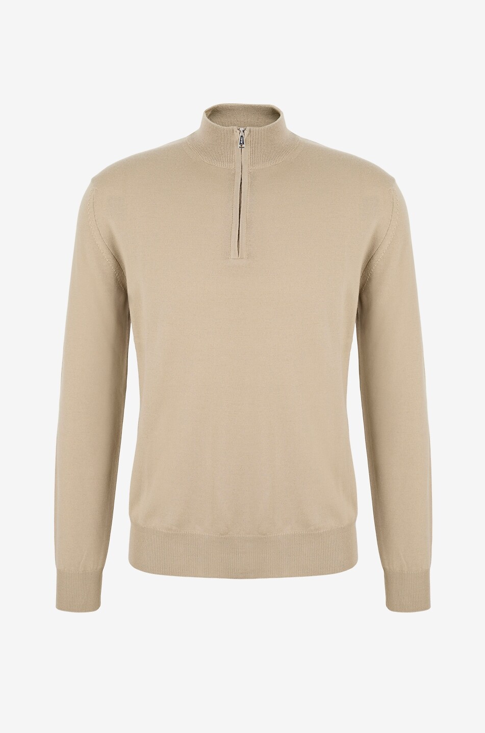 AURELIEN Pullover aus extrafeiner Merinowolle mit Stehkragen und Zip Cashwool Herren HELLGRÜN 1