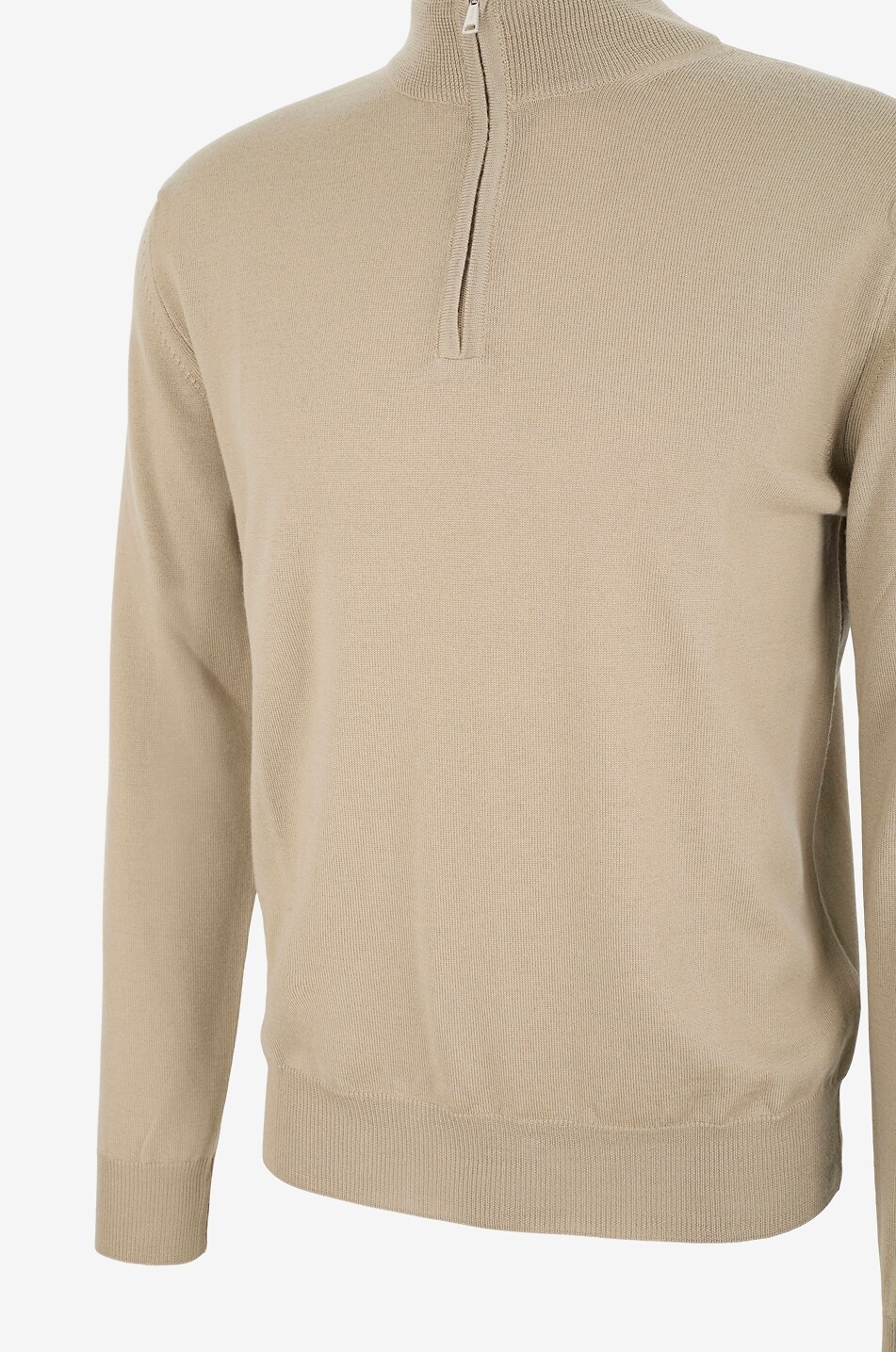 AURELIEN Pullover aus extrafeiner Merinowolle mit Stehkragen und Zip Cashwool Herren HELLGRÜN 3