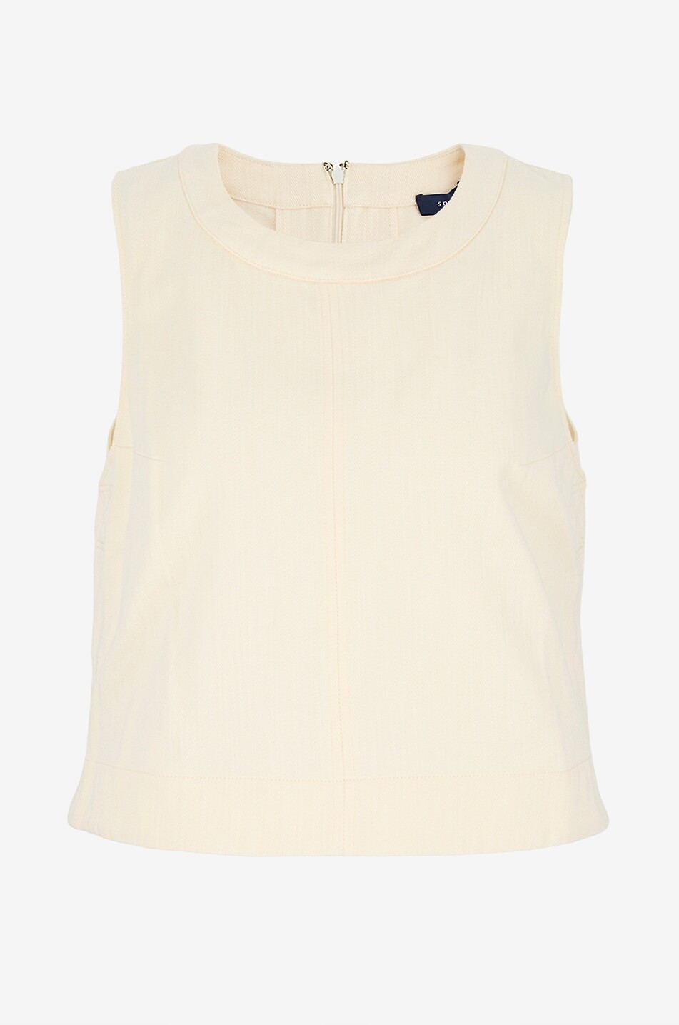 SOEUR Pampa sleeveless crew-neck twill top Women EGGSHELL 1