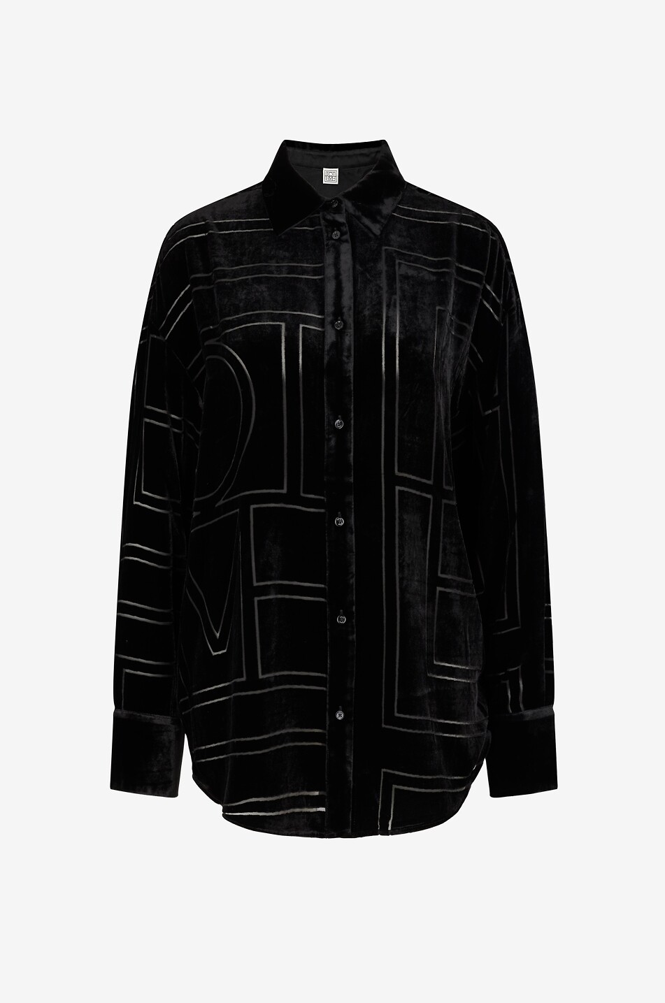TOTEME Oversize-Hemd mit Motiv Monogram Devoré PJ Damen SCHWARZ 1