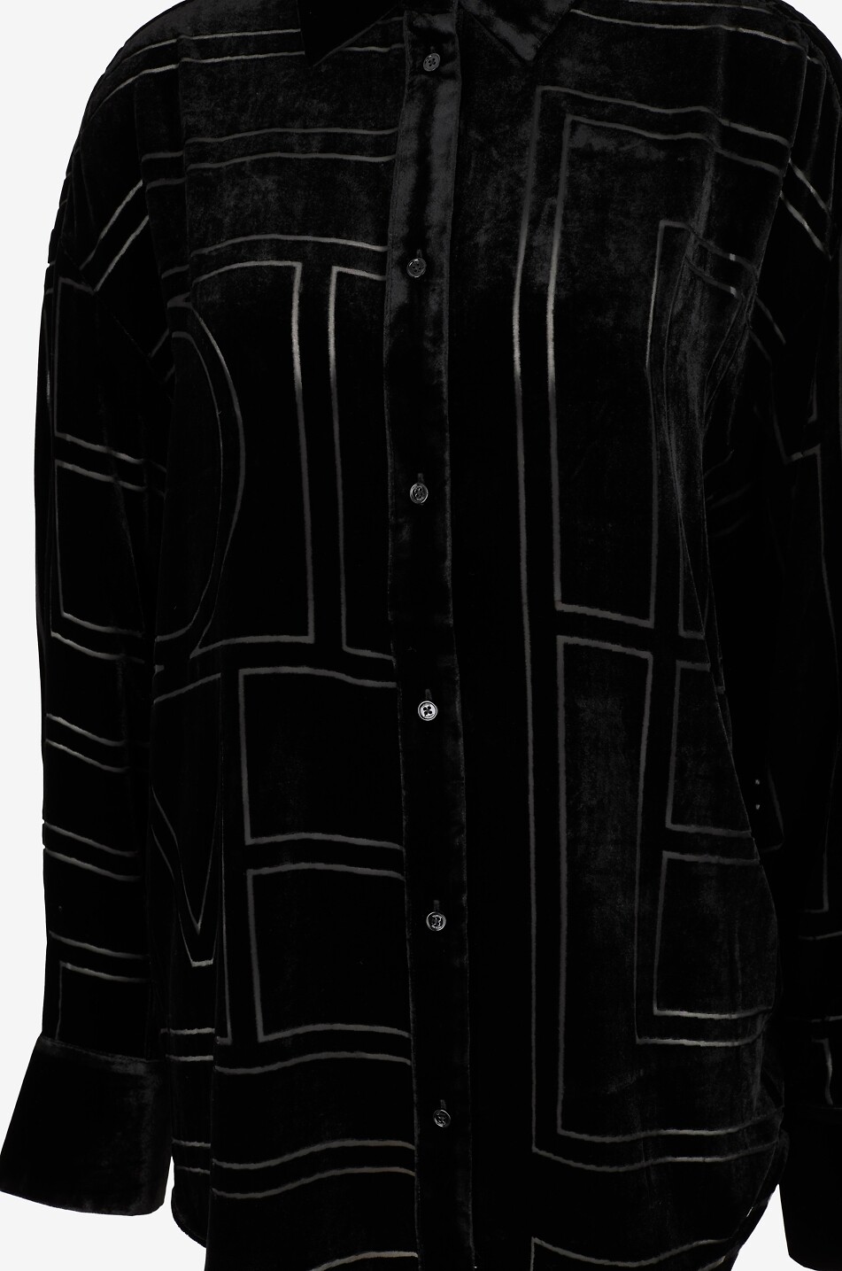 TOTEME Oversize-Hemd mit Motiv Monogram Devoré PJ Damen SCHWARZ 6