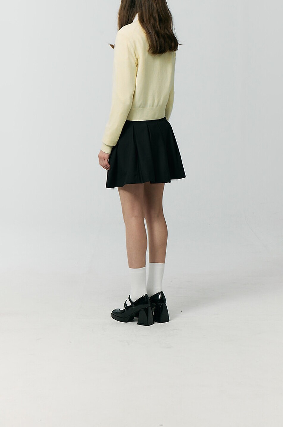 DUNST Cardigan boutonné à col rond en laine mélangée Femme JAUNE CLAIR 4