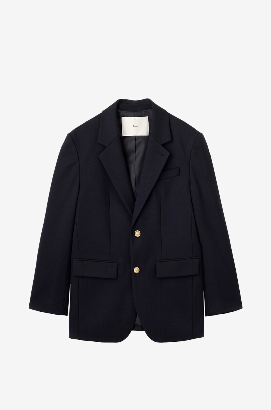 DUNST Einreihiger Unisex-Wollmix-Blazer Damen DUNKELBLAU 1