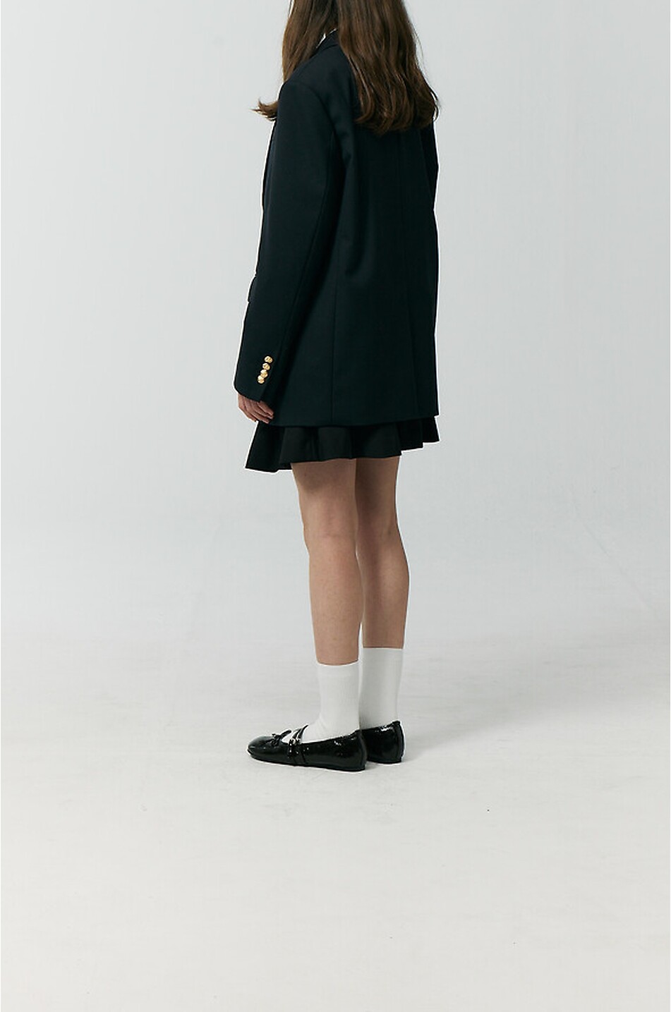 DUNST Einreihiger Unisex-Wollmix-Blazer Damen DUNKELBLAU 4