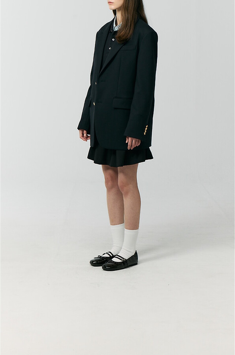 DUNST Einreihiger Unisex-Wollmix-Blazer Damen DUNKELBLAU 7