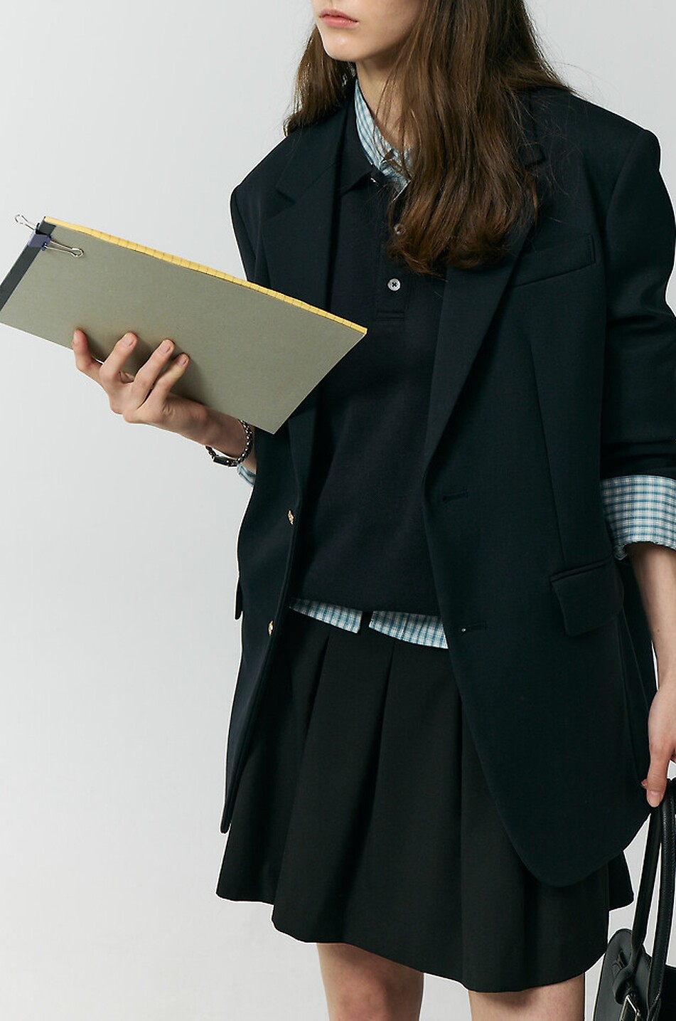 DUNST Einreihiger Unisex-Wollmix-Blazer Damen DUNKELBLAU 8