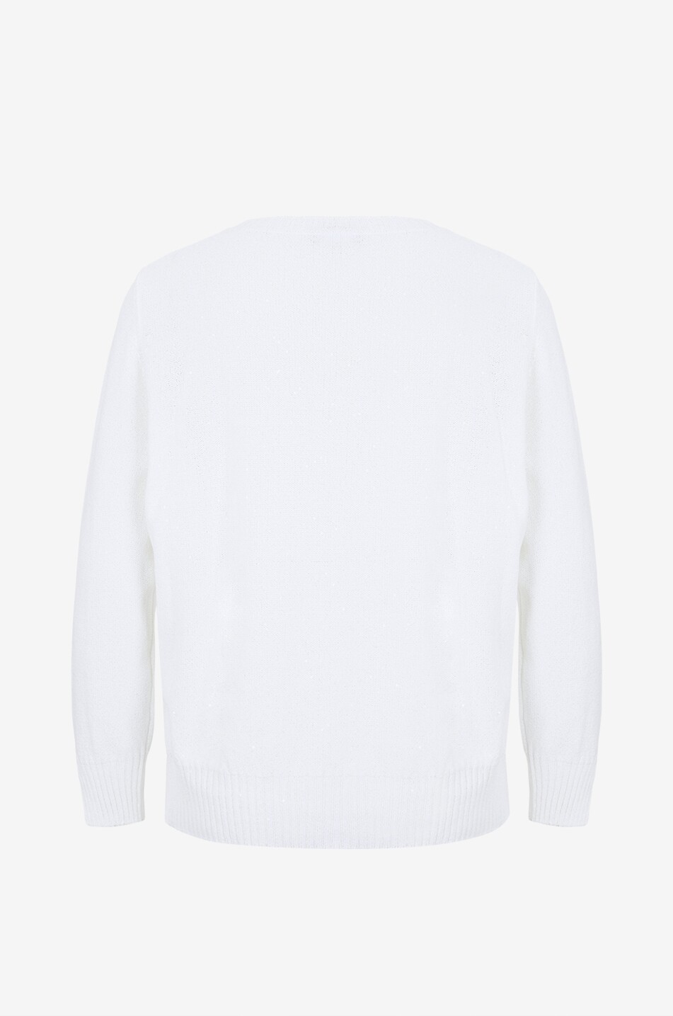 PANICALE Lässiger Moosstrick-Pullover aus Baumwolle mit Pailletten Damen WEISS 2