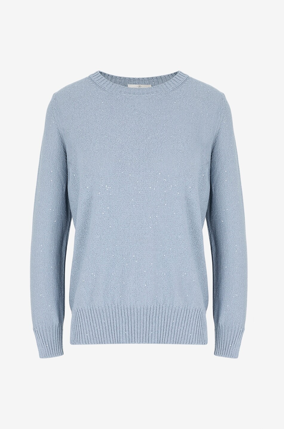 Lässiger Moosstrick-Pullover aus Baumwolle mit Pailletten