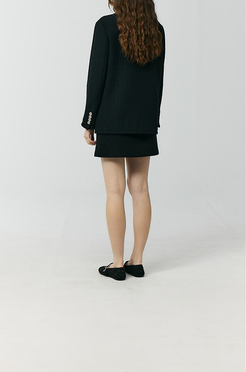 DUNST Sleeveless A-line tweed jacket Women BLACK 3