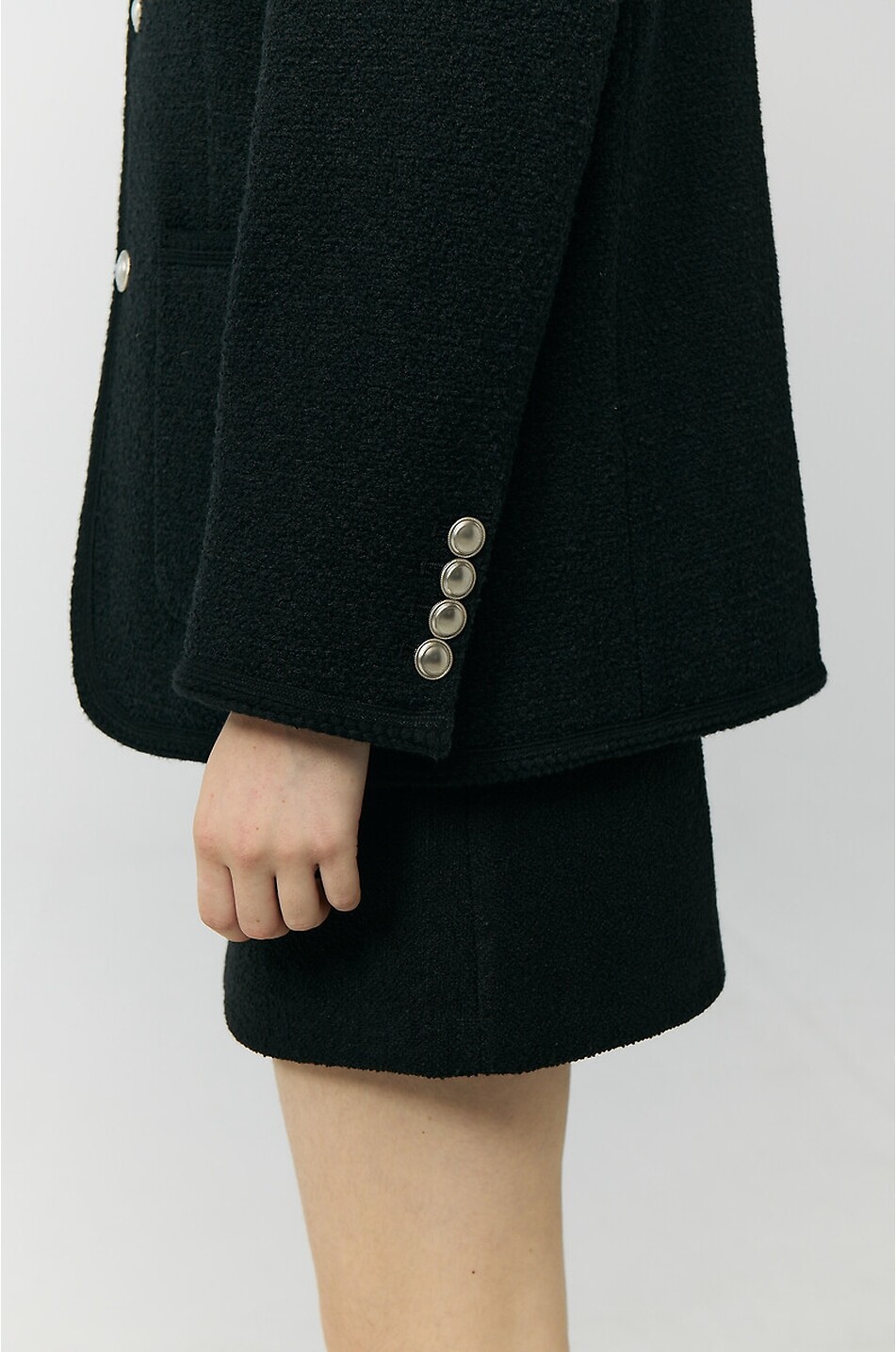 DUNST Sleeveless A-line tweed jacket Women BLACK 6