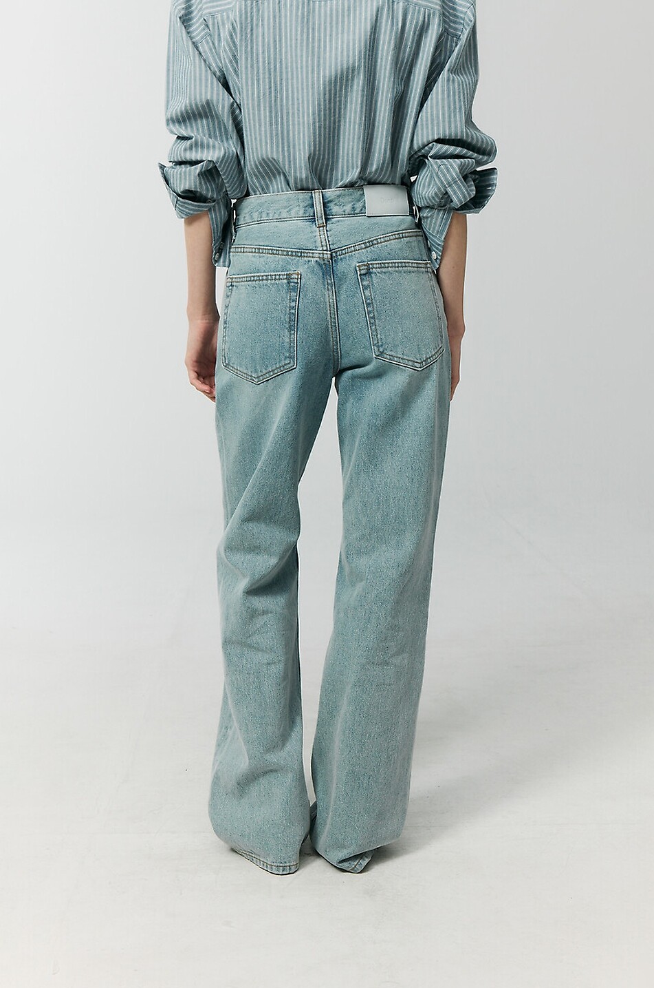 DUNST Jean évasé décontracté en denim de coton délavé Femme BLEU CLAIR 7