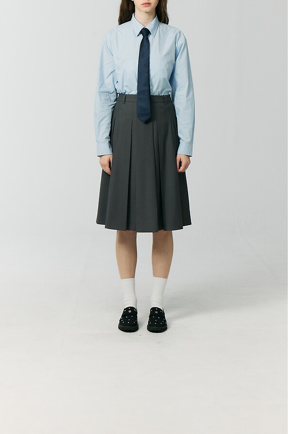 DUNST Halblanger Kostüm-Faltenrock Damen GRAU 3