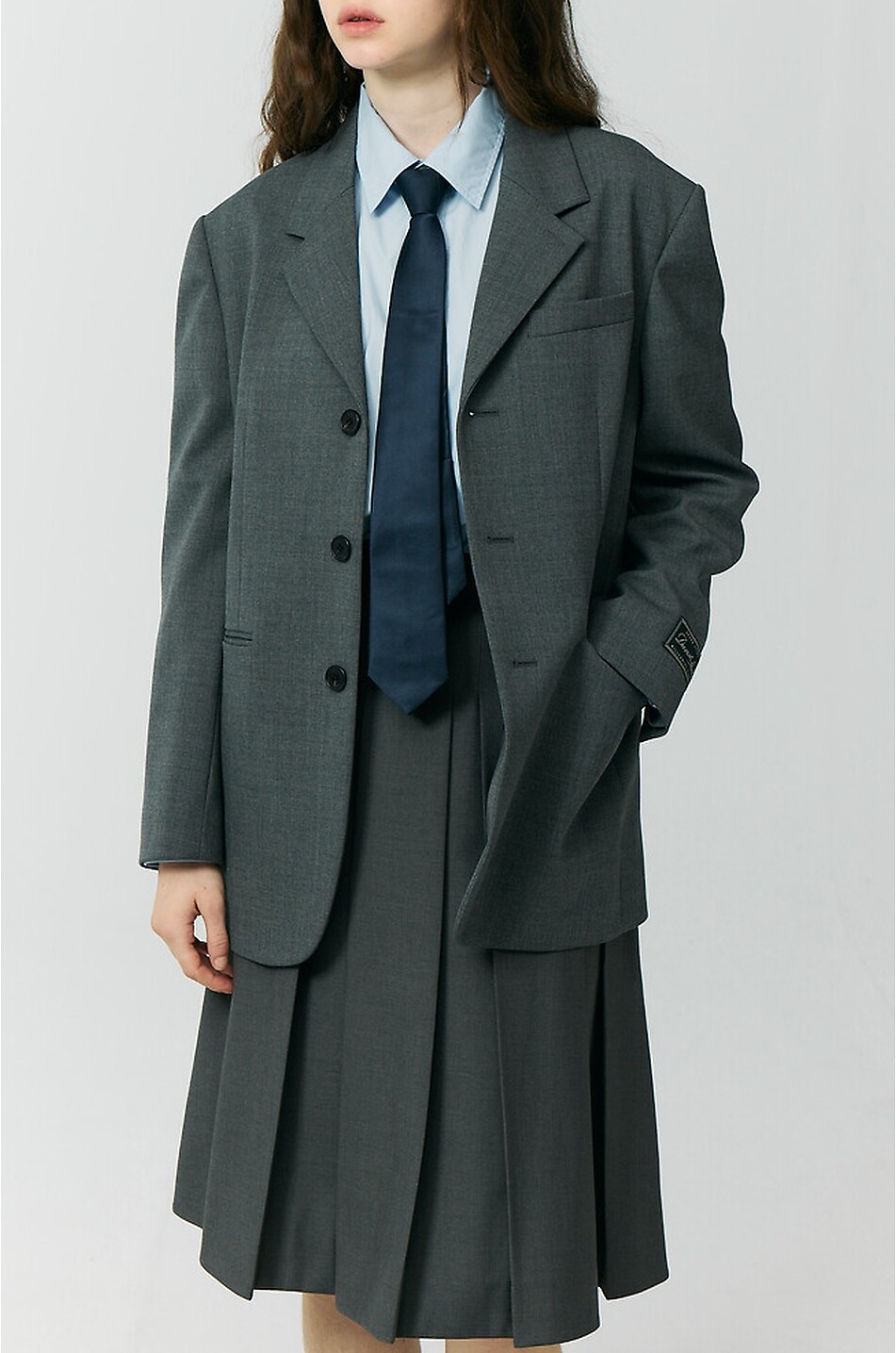 DUNST Halblanger Kostüm-Faltenrock Damen GRAU 5