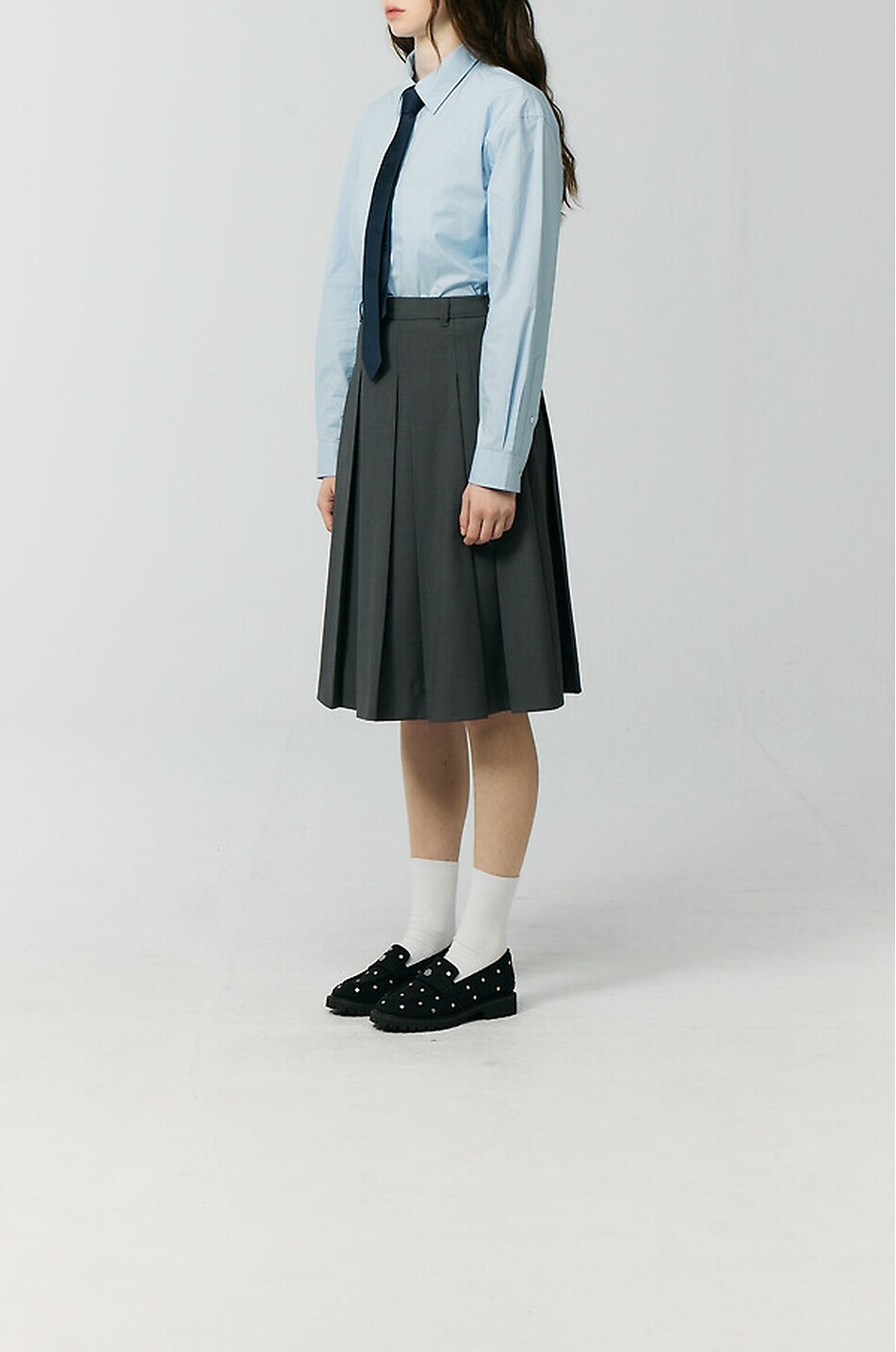 DUNST Halblanger Kostüm-Faltenrock Damen GRAU 9