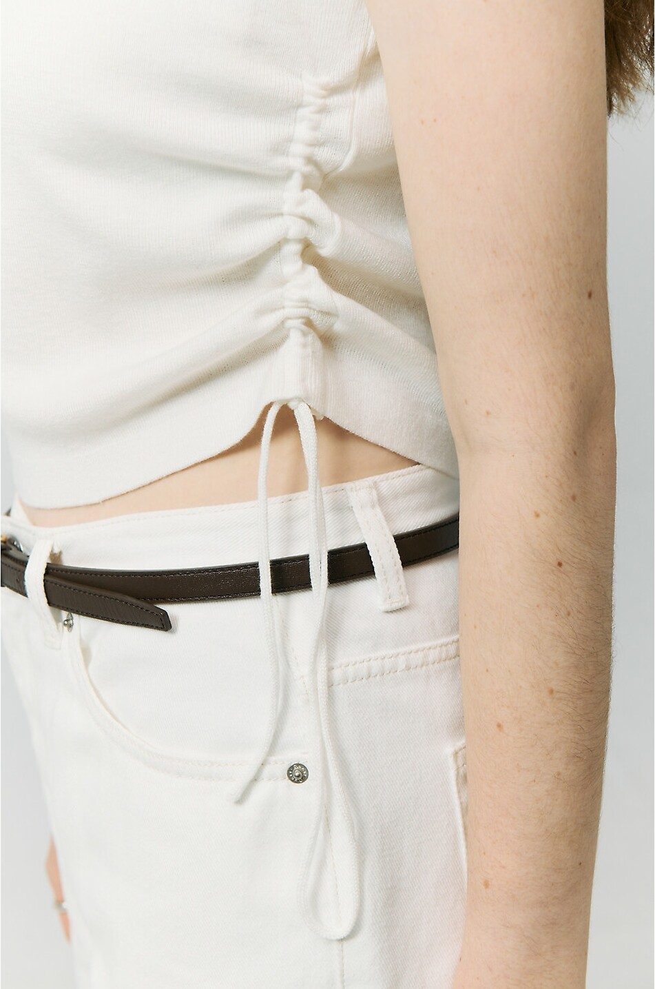 DUNST Gerafftes Tanktop aus Ripp-Jersey Damen WEISS 5