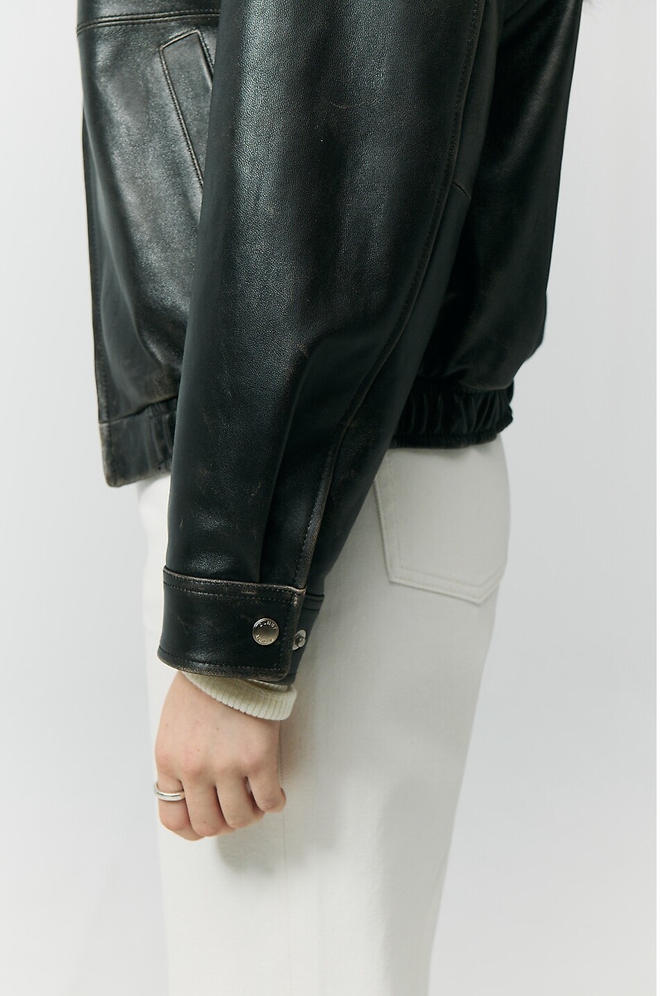 DUNST Drizzler lambskin leather jacket with shirt collar Women BLACK 6