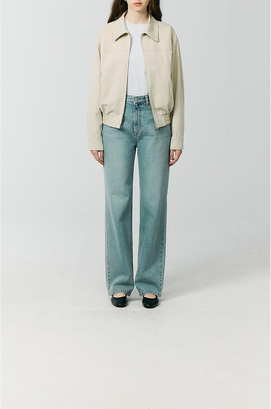 DUNST Blouson court à col chemise en coton Femme Beige clair 3