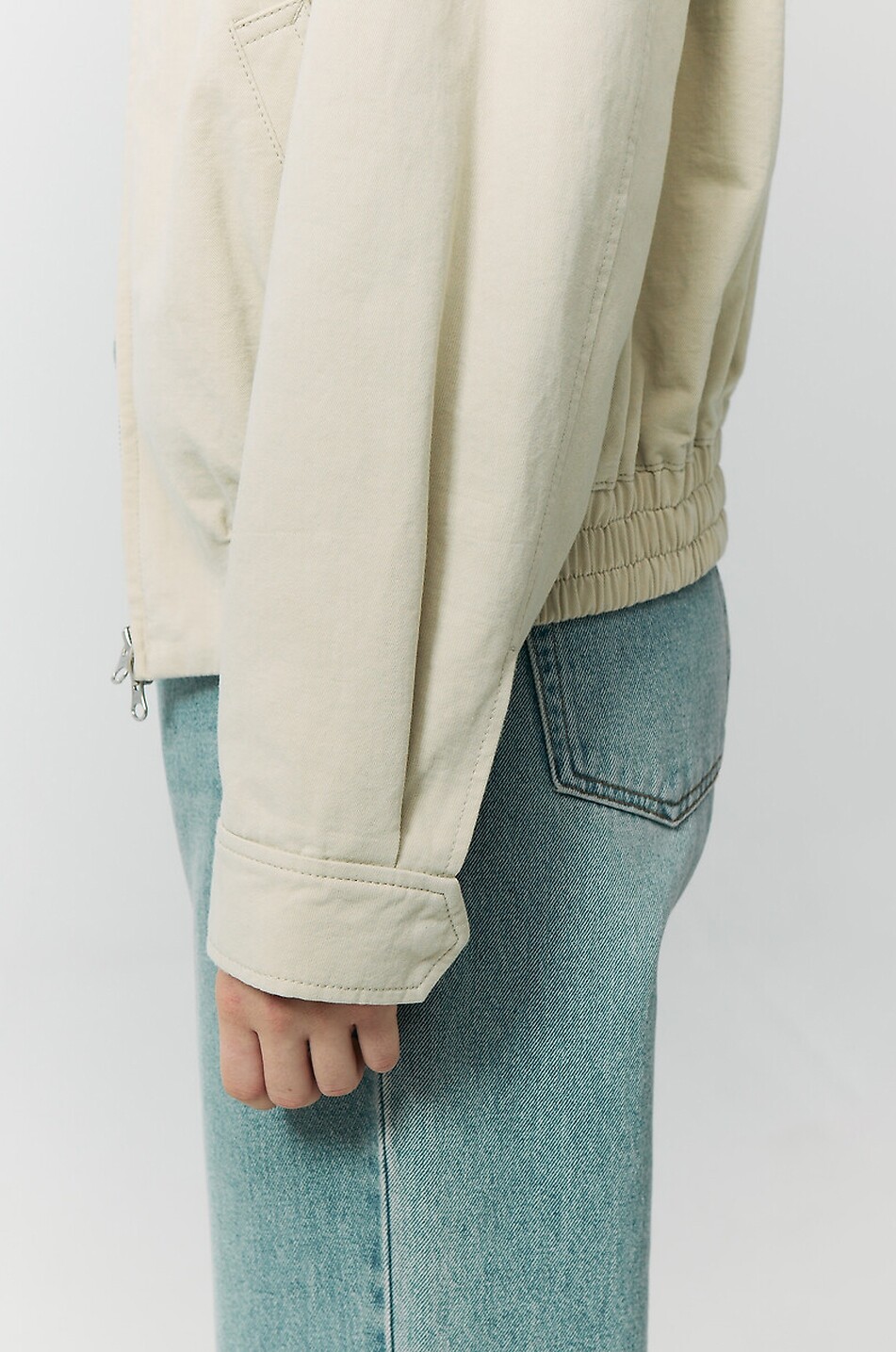 DUNST Blouson court à col chemise en coton Femme Beige clair 6