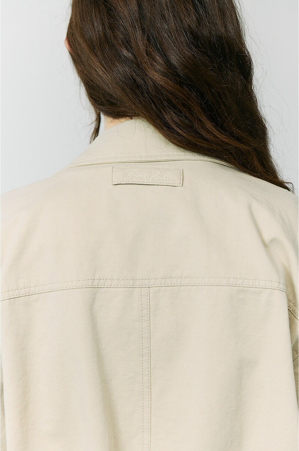 DUNST Blouson court à col chemise en coton Femme Beige clair 7