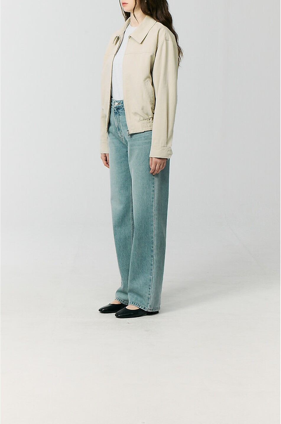 DUNST Blouson court à col chemise en coton Femme Beige clair 8